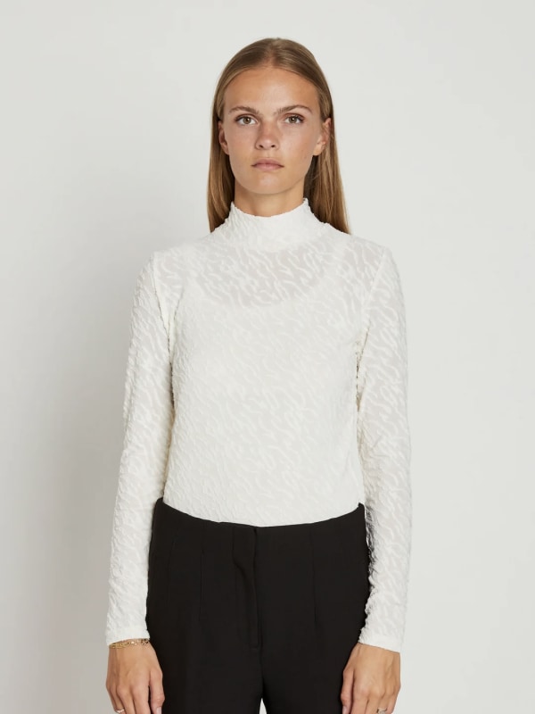 Roll Neck Blouse Offwhite