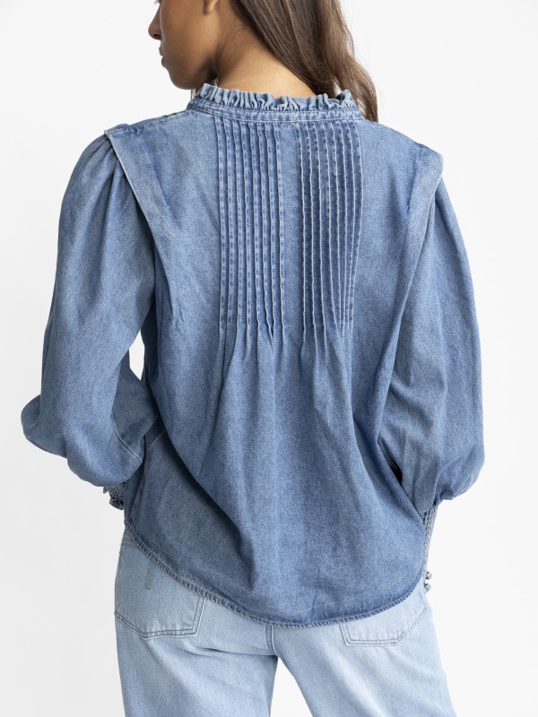 Emma Denim Blouse Blue