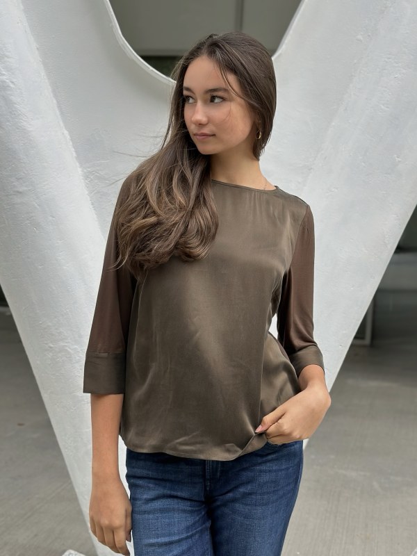 Etta Blouse Brown Army