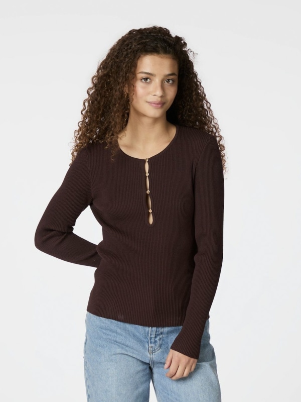 Carlton Knit Blouse brown