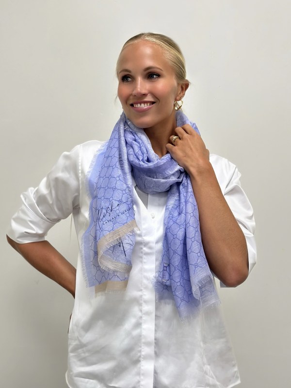 Maikee Linen Scarf Blue