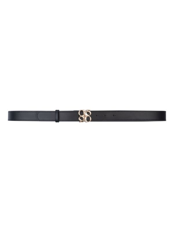 Motif Leather Belt Raven