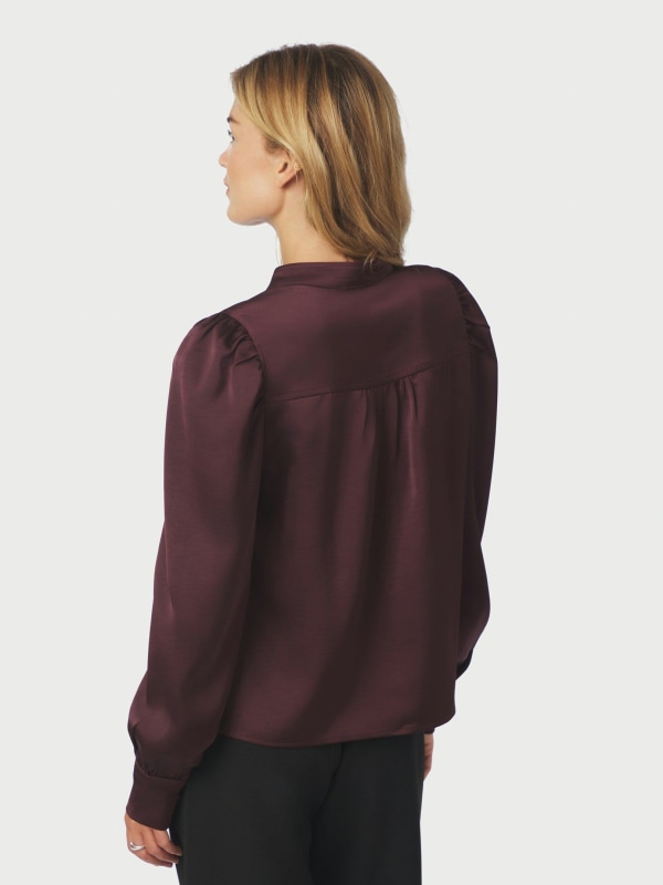 Rosslyn Heavy Sateen Blouse Burgundy