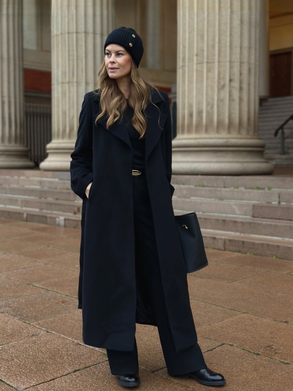 Ann Long Cashmere Coat Black