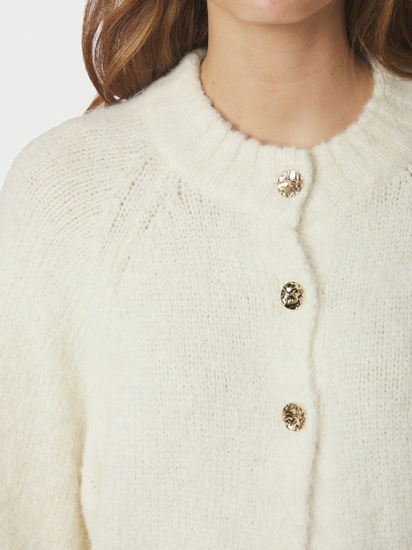 Benuta Fluffy Knit Cardigan Off White