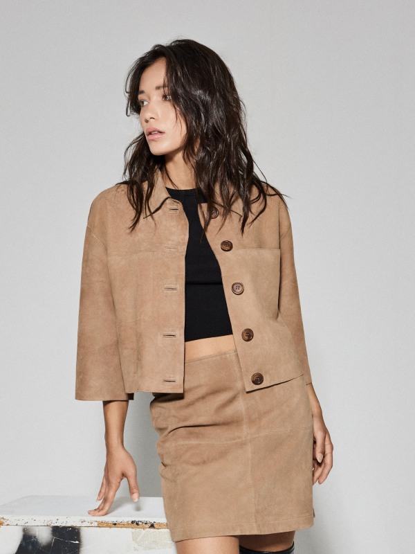 Como Suede Jacket Light Brown