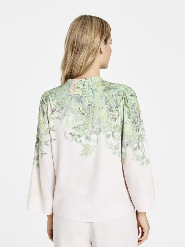 Neomi Blouse Pastel Pink w. Green Print