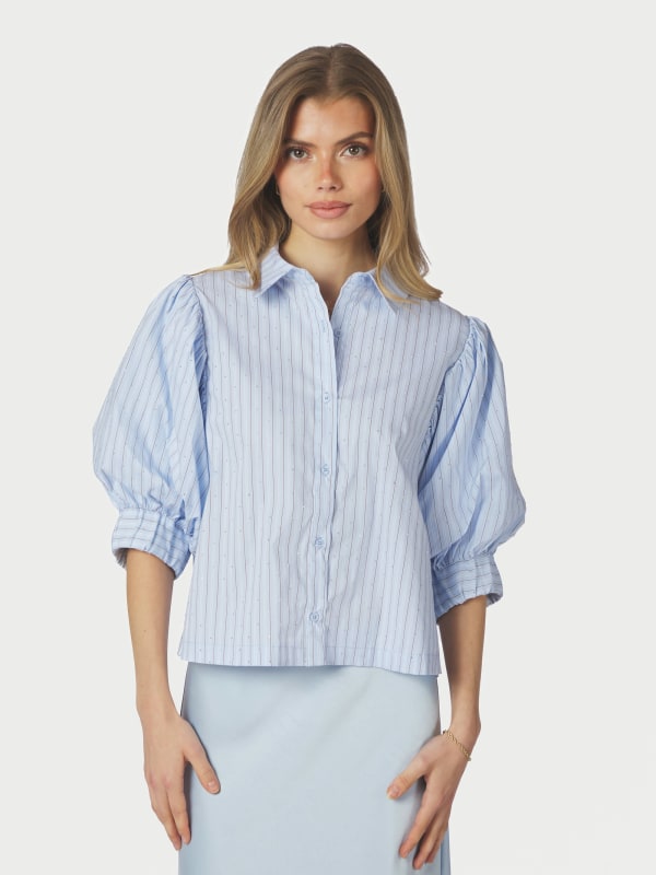 Etta Stripe Stone Shirt Light Blue