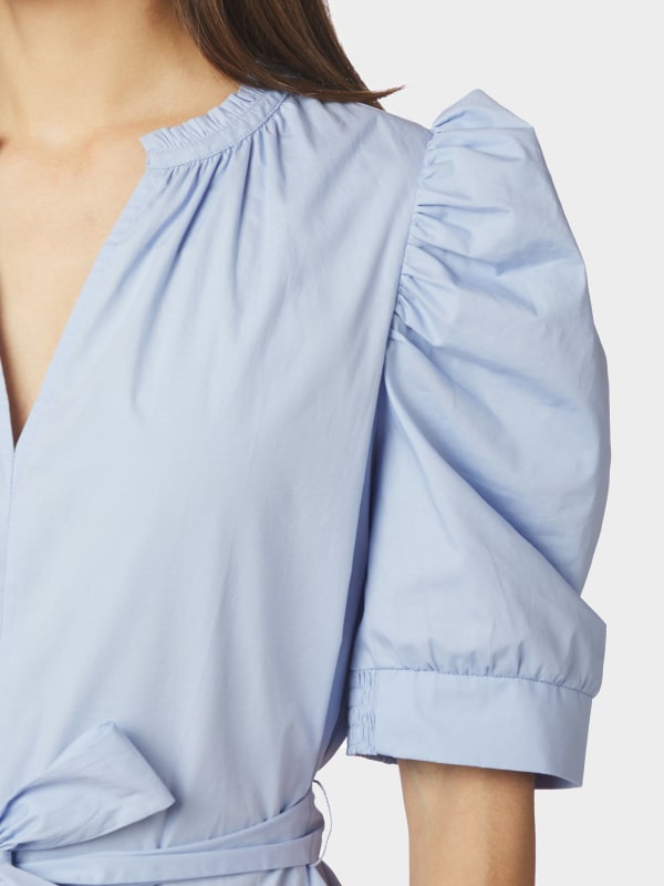 Tabbie Poplin Dress Light Blue
