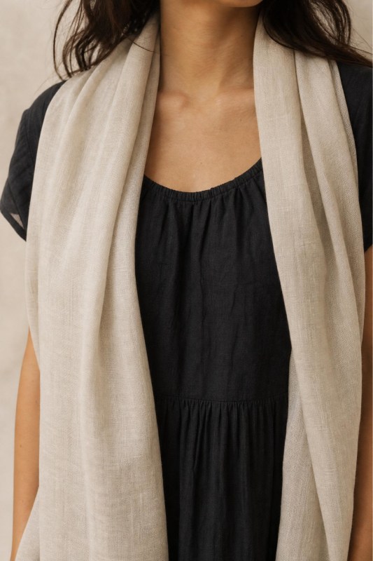 Ensfarget Linskjerf Beige