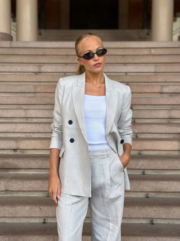 Natalie Blazer Light Grey Melange
