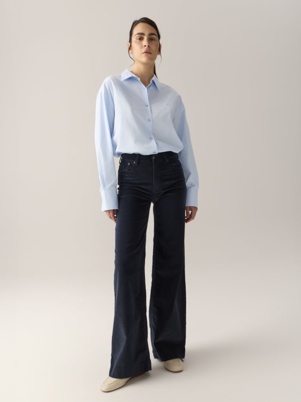 Palazzo Mistral Shiny Cord Navy