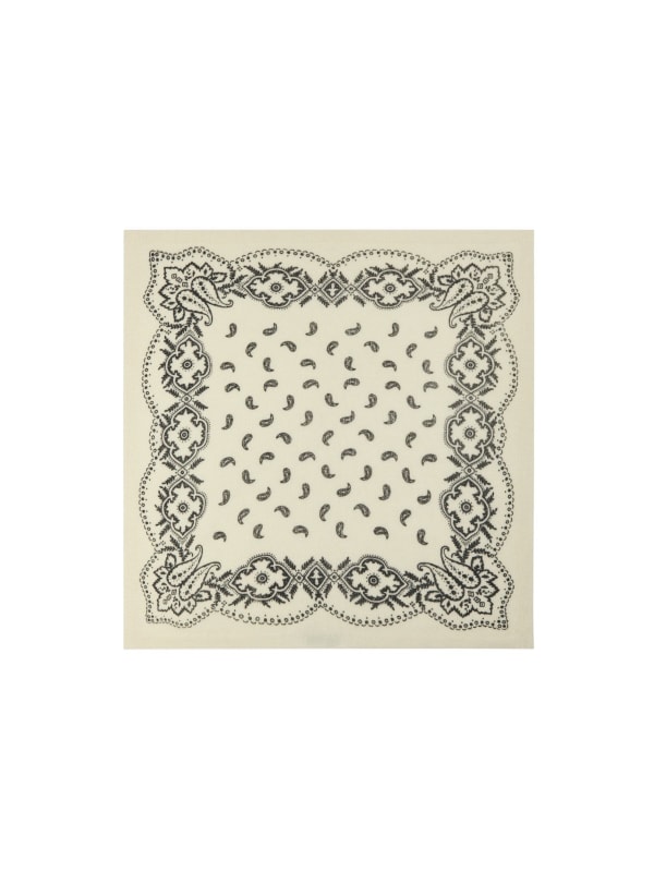 Adelina Paisley Knit Scarf Off White