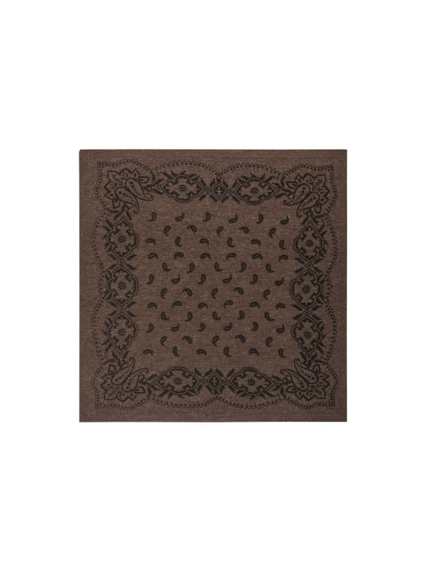 Adelina Paisley Knit Scarf Brown Melange