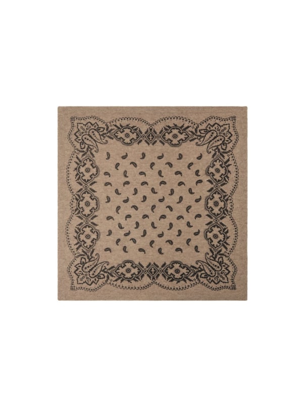 Adelina Paisley Knit Scarf Beige Melange