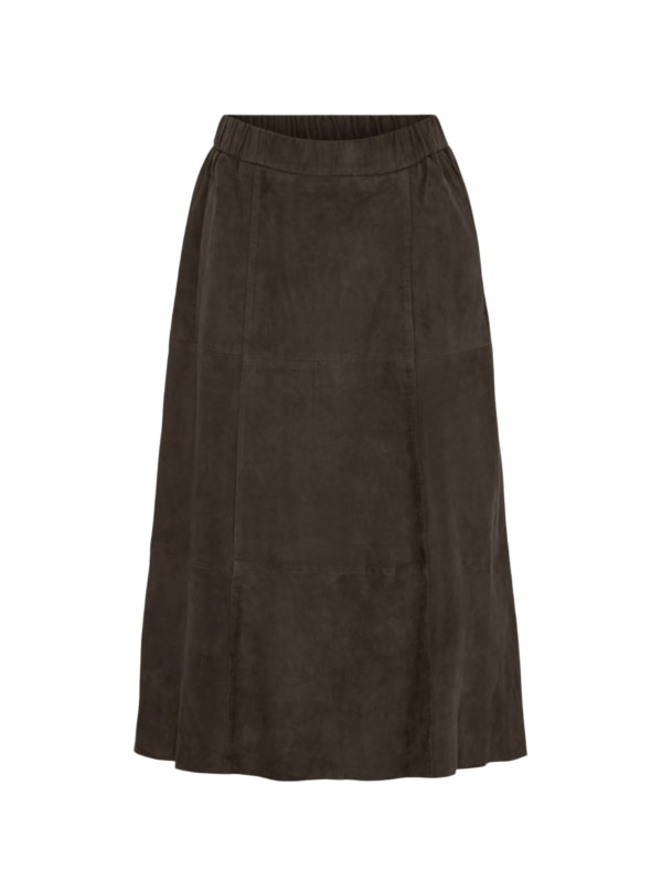 CASABLANCA Suede Skirt Dark Chocolate Brown