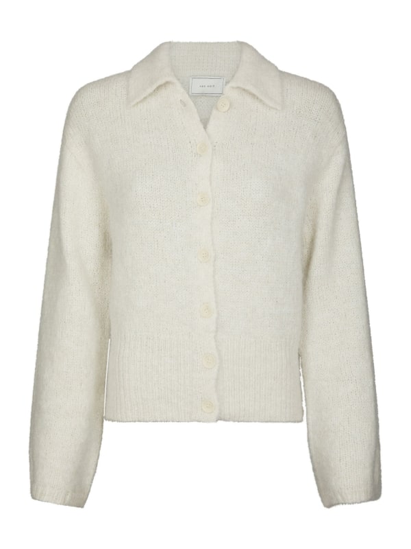 Ramera Fluffy Knit Cardigan Off White