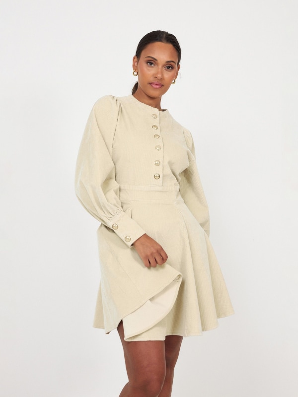 Livunn Cord Dress Creme