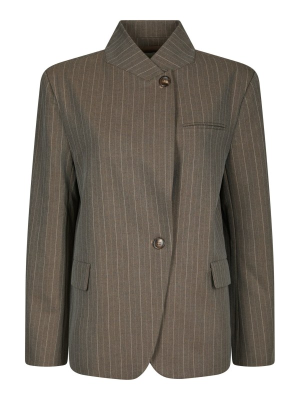 Nerine Pinstripe Blazer Dark Taupe