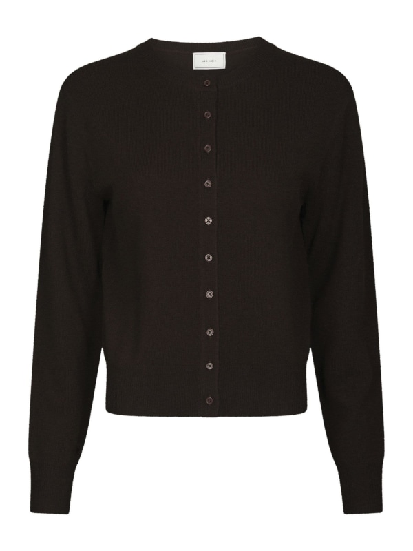 Bina Wool Knit Cardigan Dark Brown