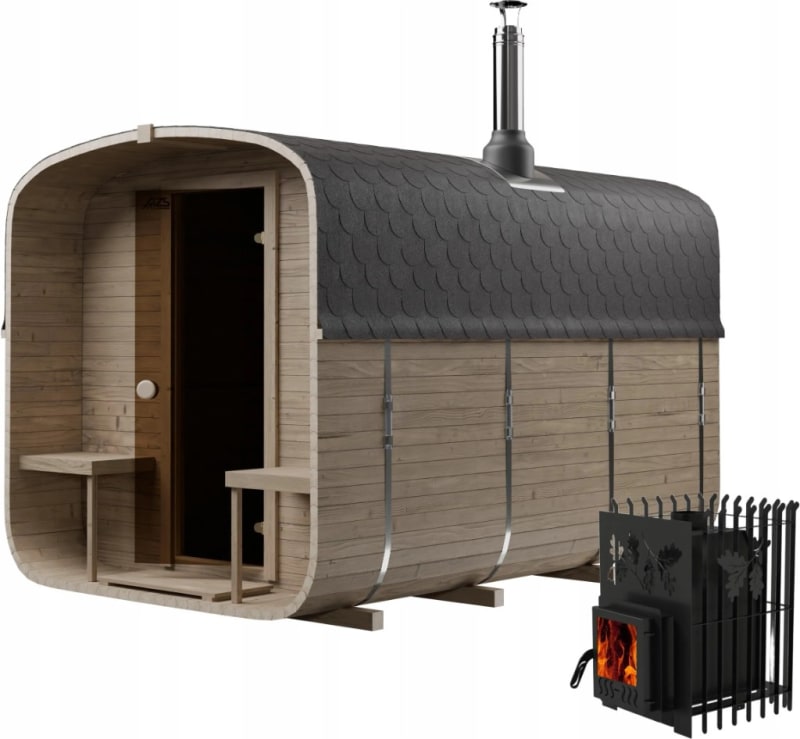 Sauna Ogrodowa Quadro z piecem na drewno 340 cm