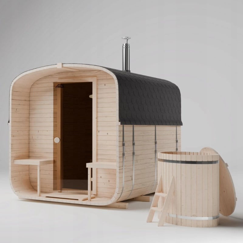 Saunawoods Quadro 240cm 2QR z balią ogrodową