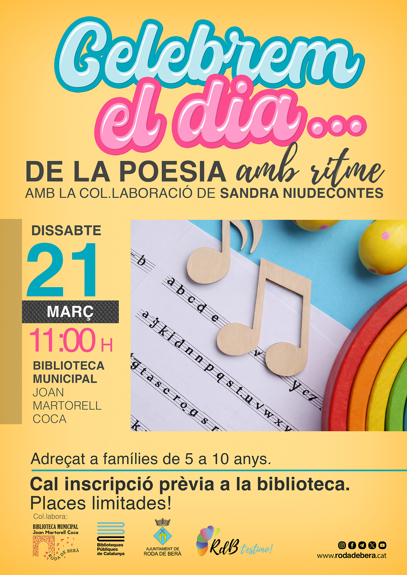 ¡Celebremos el Día de la Poesía con ritmo en Roda de Berà!
