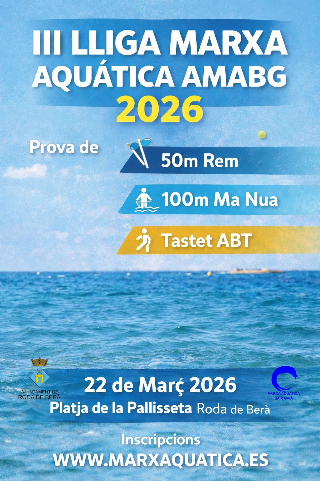 La III Lliga Marxa Aquàtica AMABG arriba a Roda de Berà