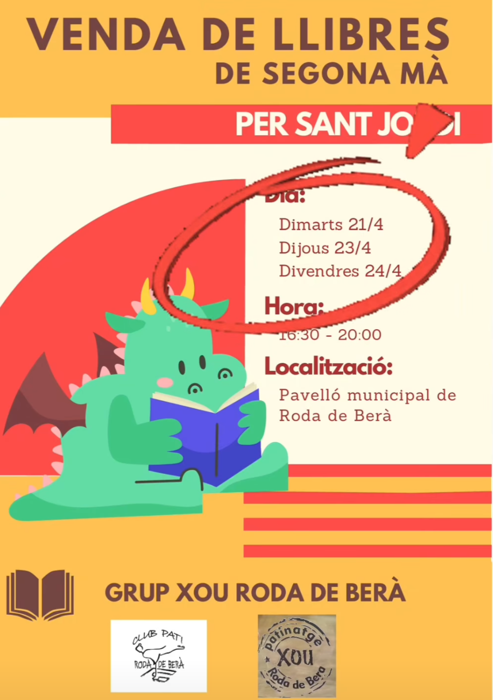 Gran Venta de Libros de Segunda Mano por Sant Jordi en Roda de Berà