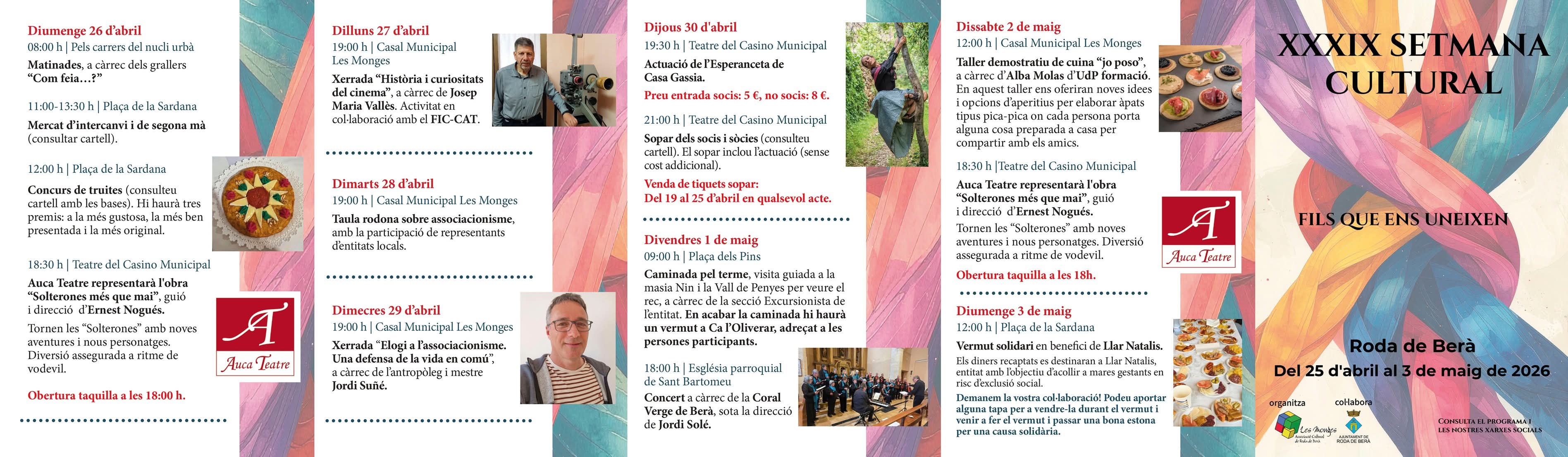 La XXXIX Semana Cultural de Les Monges celebra el asociacionismo en Roda de Berà