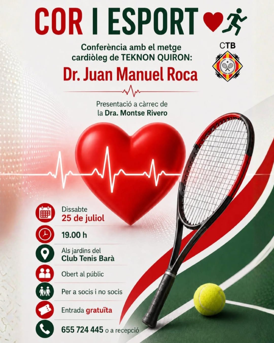 Cor i Esport: Conferència amb el Dr. Juan Manuel Roca al Club Tennis Barà