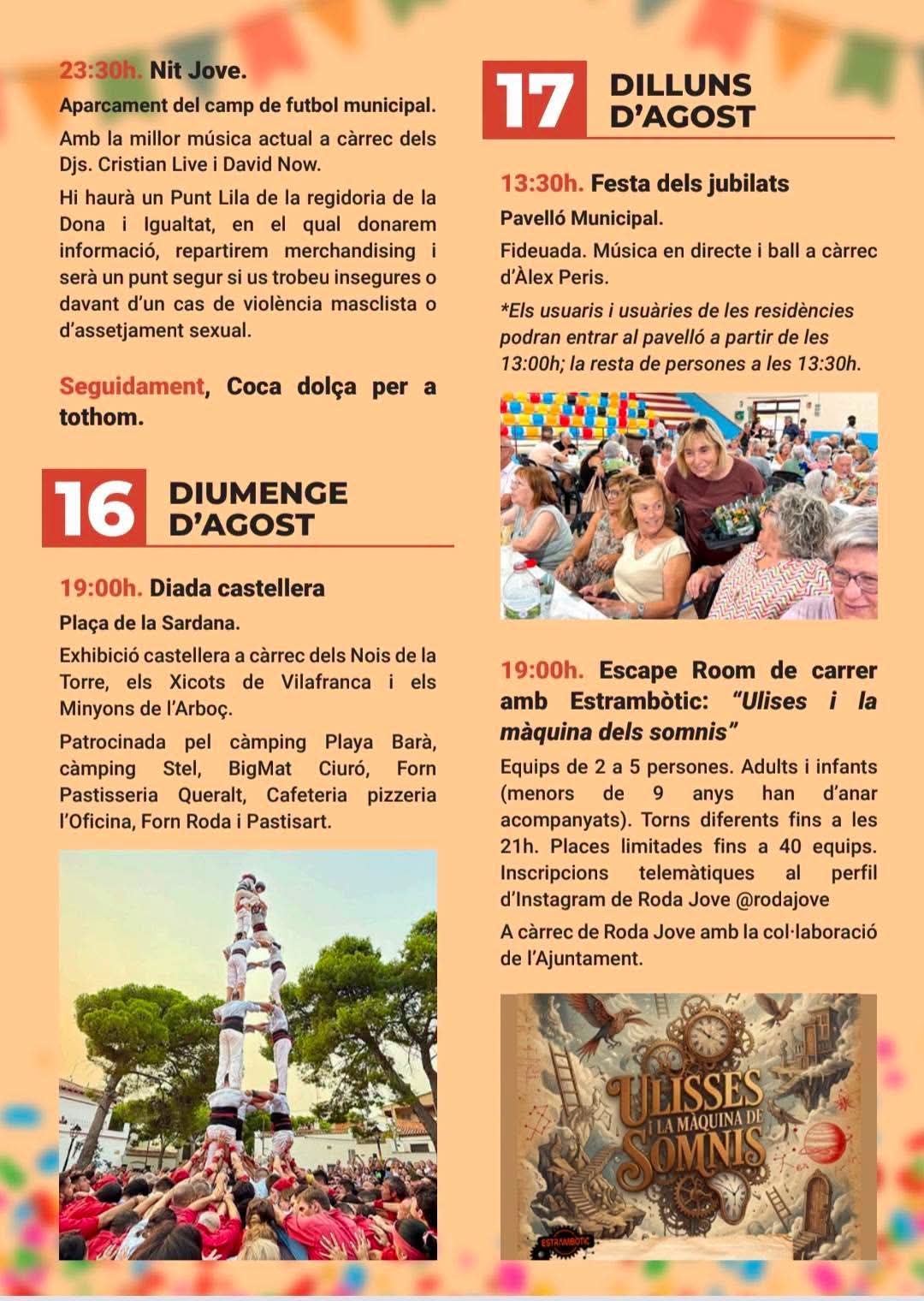 Roda de Berà celebra la Festa dels Jubilats amb fideuada i música en directe