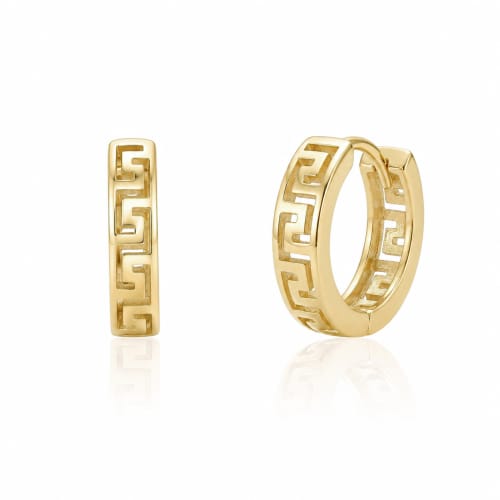 Sterling Silver 9mm Small Hoops Huggie Earrings — Gold