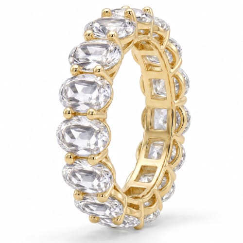Classic Oval Cut Eternity Band — Gold