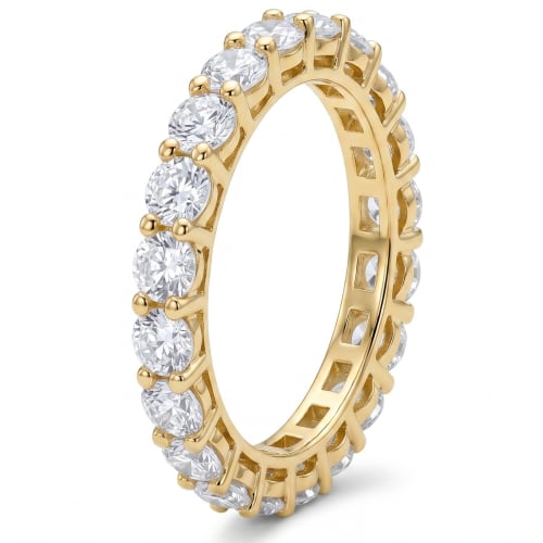 Classic Round Cut Eternity Band — Gold