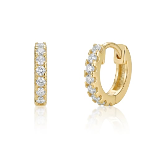Dainty Huggie Hoop Earrings — Gold