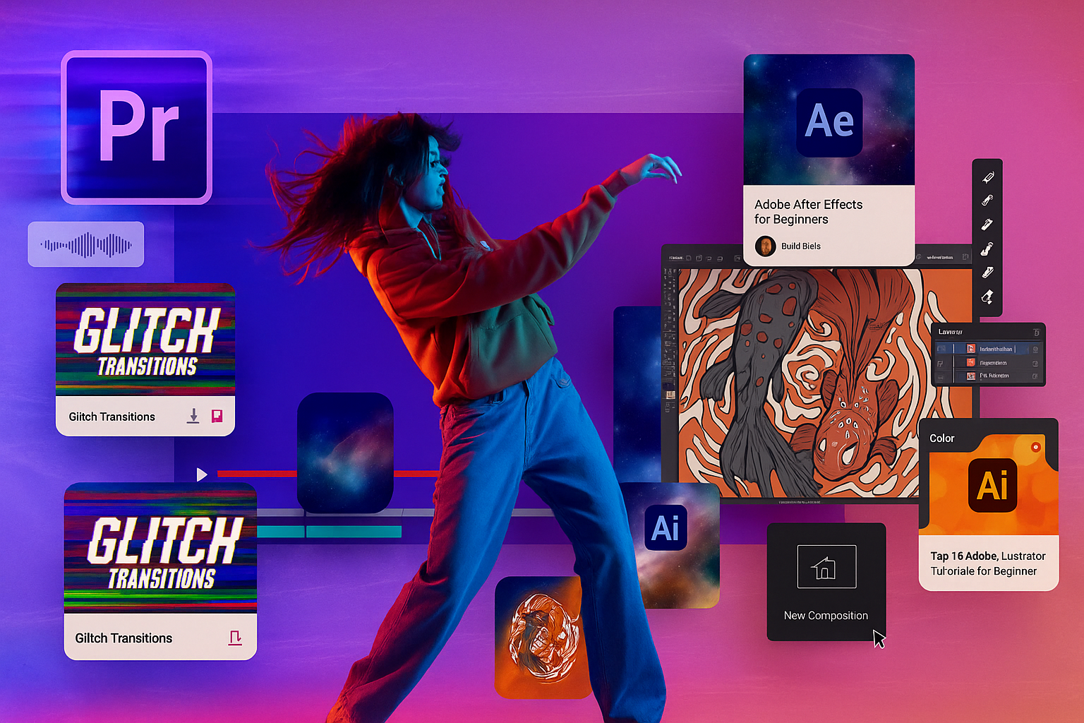 كورس برامج Adobe (PR, AE, AI)