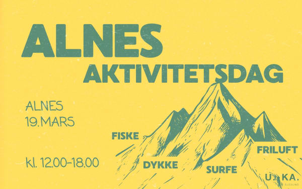 Plakat for aktivitetsdag på Alnes