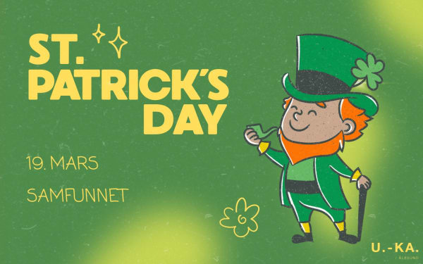 Plakat for St. Patrick's Day på Samfunnet