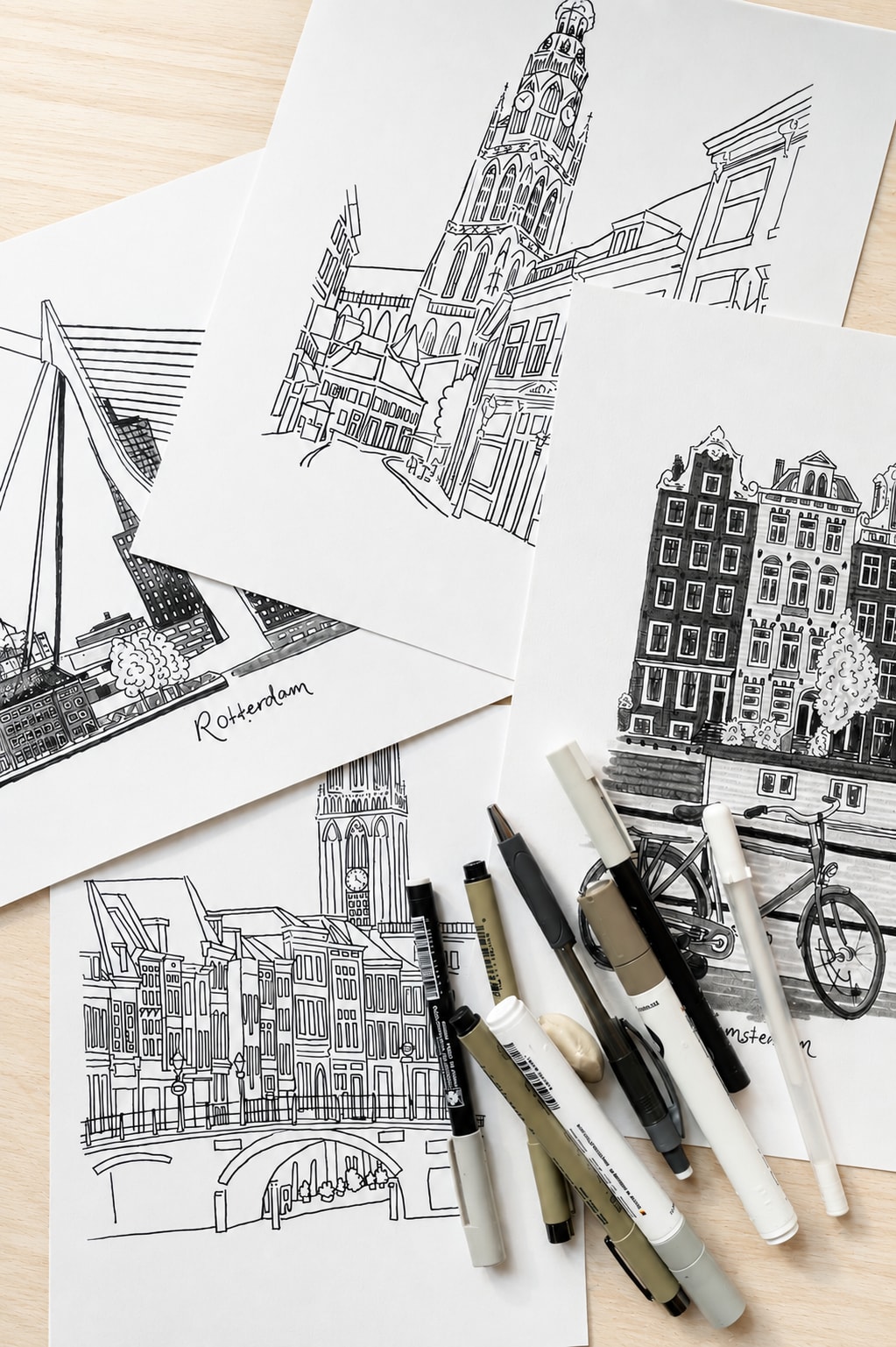 A delicate, minimalist hand-drawn ink illustration
