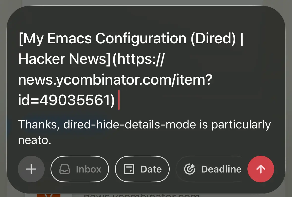 example of Safari share to Todoist