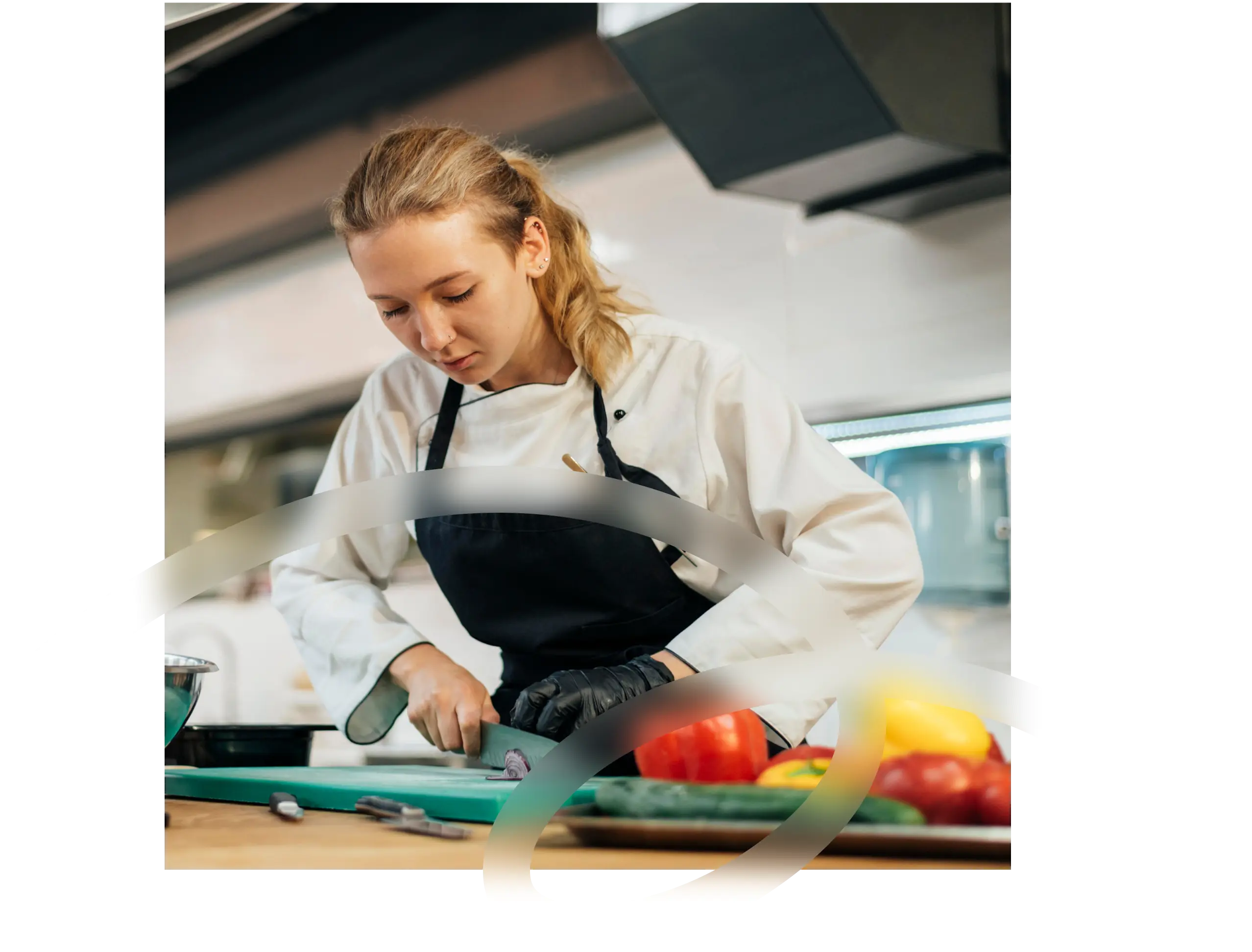 a woman cooking