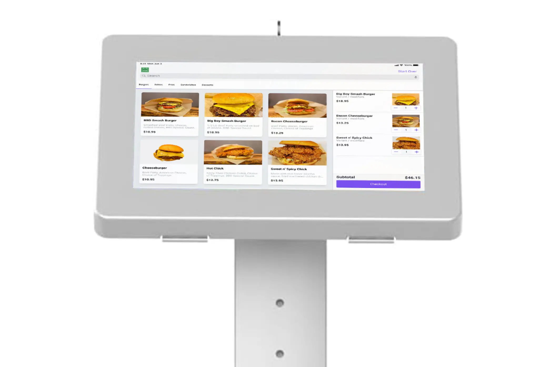 a tablet using kiosk