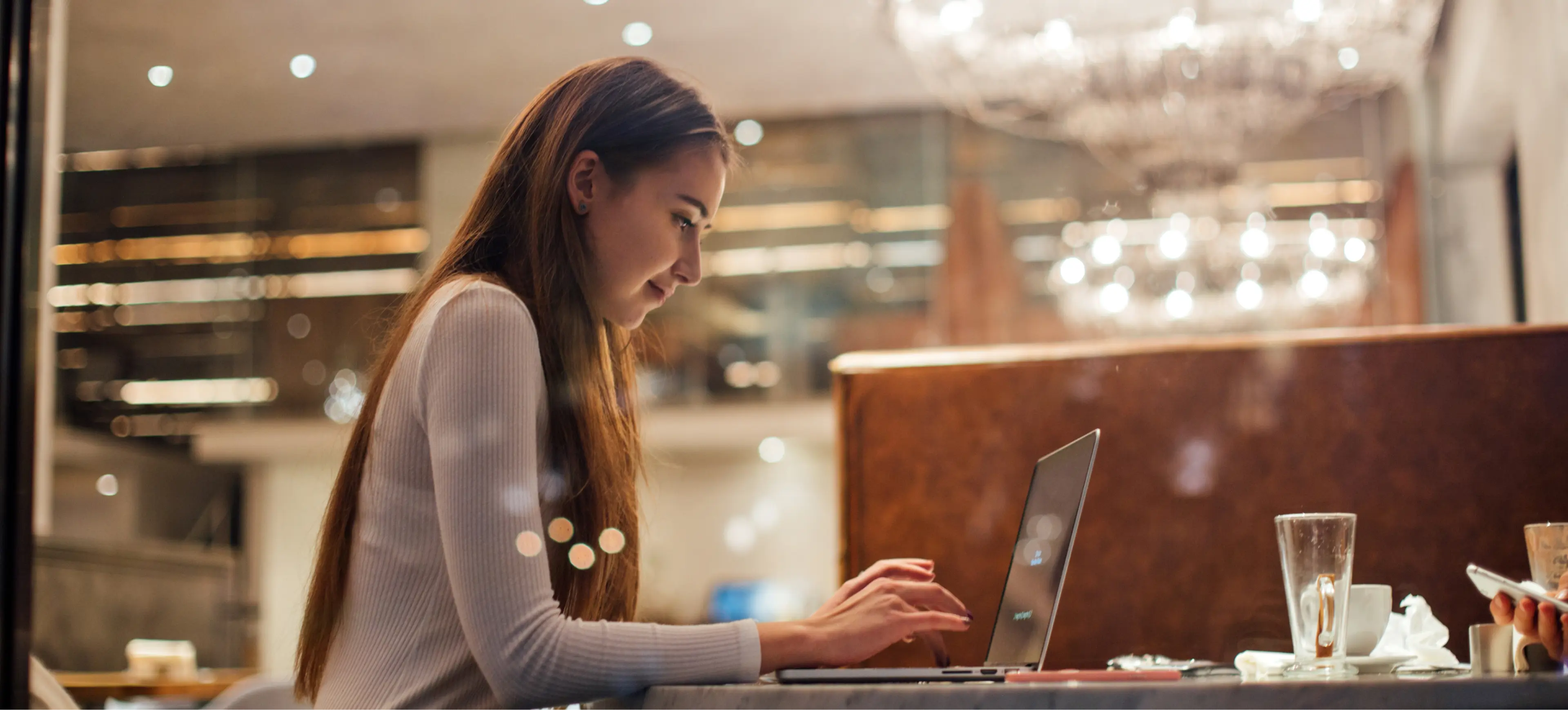 a woman using a computer