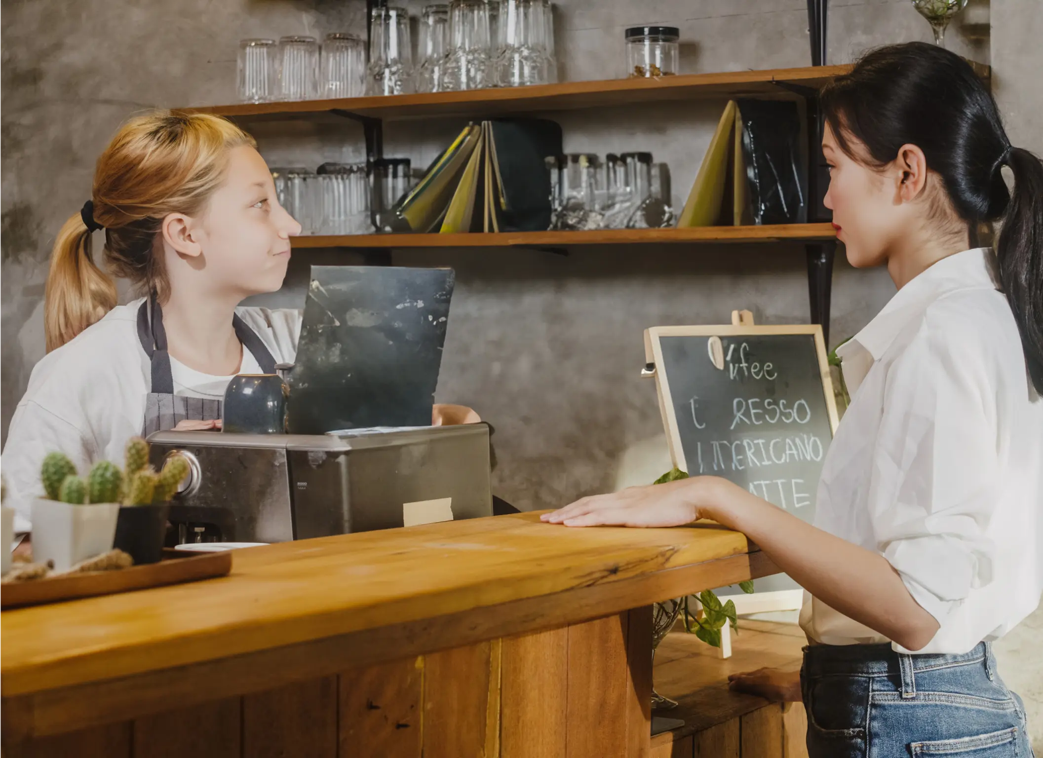 a woman ordering