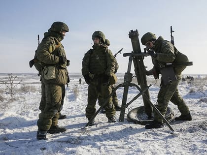 Минометчики ВС России уничтожили позиции боевиков ВС Украины под Марьинкой