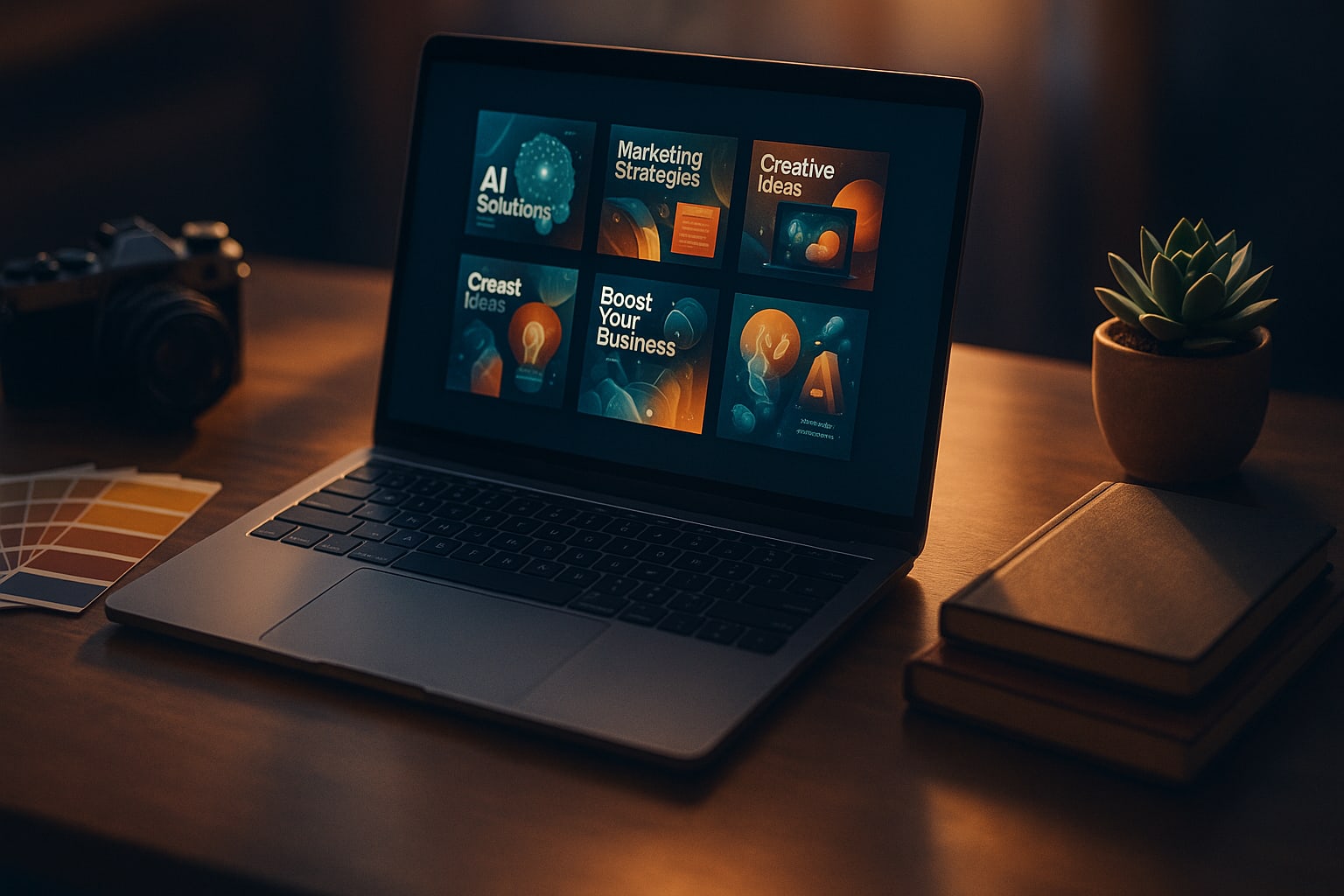 منصة استوديو مشهد تعرض تصاميم إعلانات عربية مبتكرة باستخدام الذكاء الاصطناعي