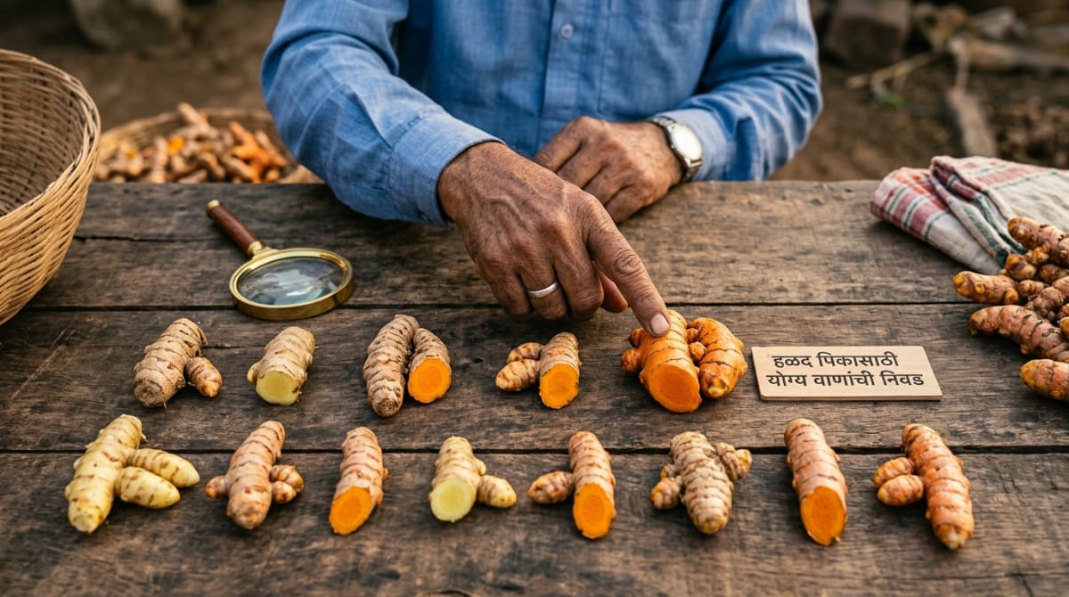 हळद पिकासाठी योग्य वाणांची निवड