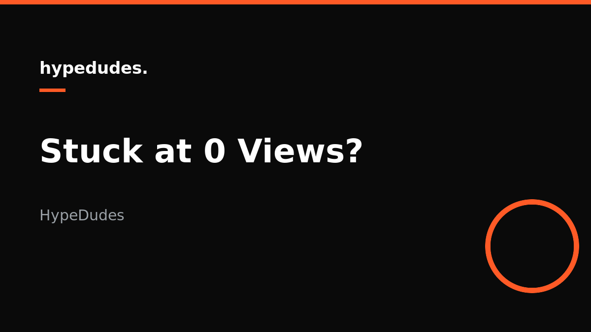 A phone showing a YouTube Shorts player with a view counter stuck at zero and an orange progress ring
