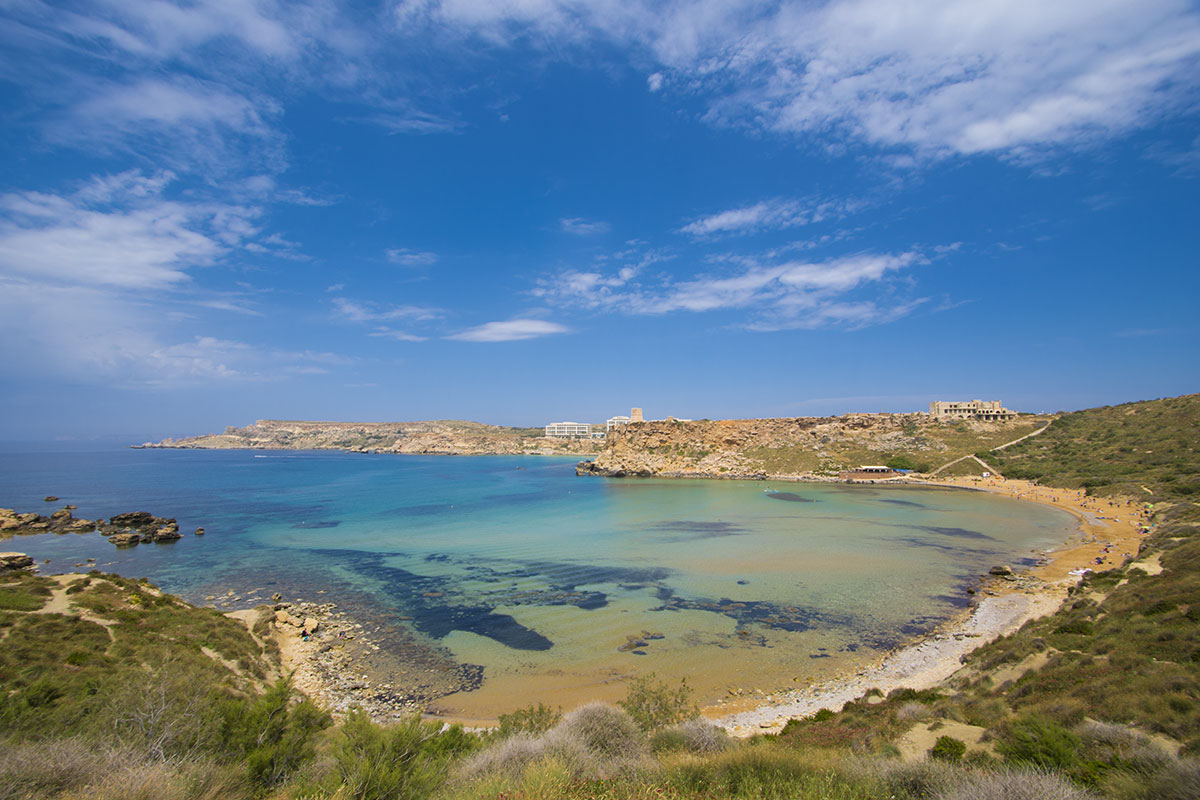 Għajn Tuffieħa, spiagge di Malta Spiagge di Malta, vista su Għajn Tuffieħa